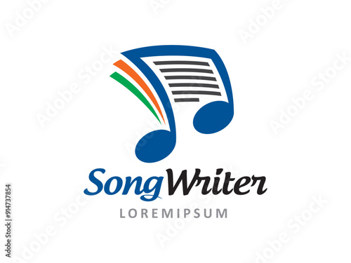 Song writer logo symbol or icon template