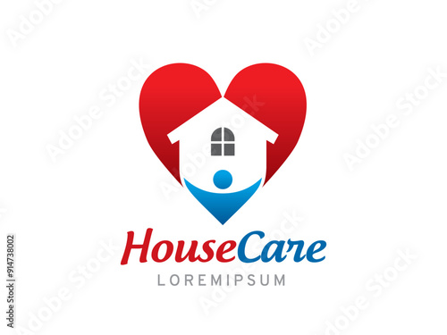 House and people logo symbol or icon template