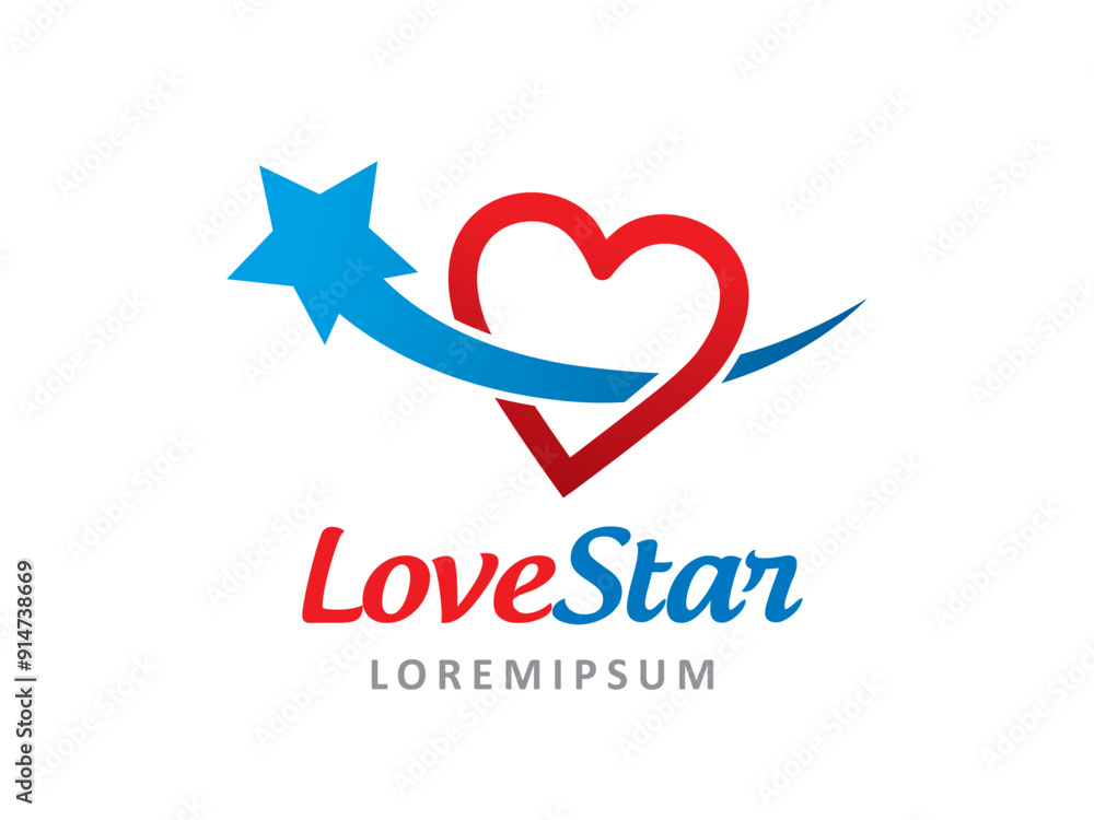 Love and Star logo symbol or icon template Love and Star logo symbol or icon template