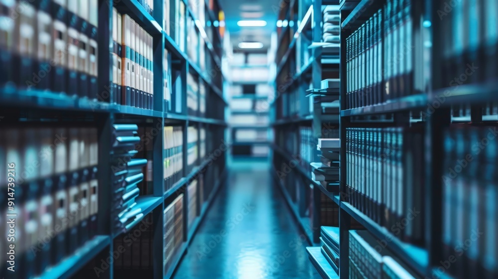 Fototapeta premium Describe the role of technology in modernizing document archives. Write about digital cataloging systems, online access portals, and how technology enhances the accessibility 