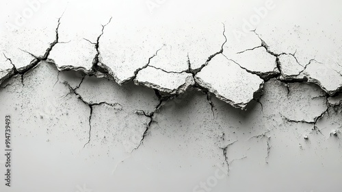 Cracked White Surface with Scattered Black Particles photo