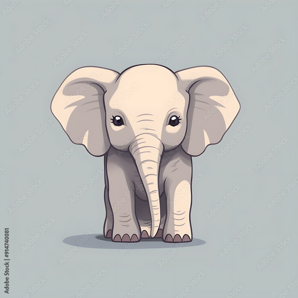 Cute Baby Elephant Illustration With Large Ears Cute Baby Elephant Illustration With Large Ears