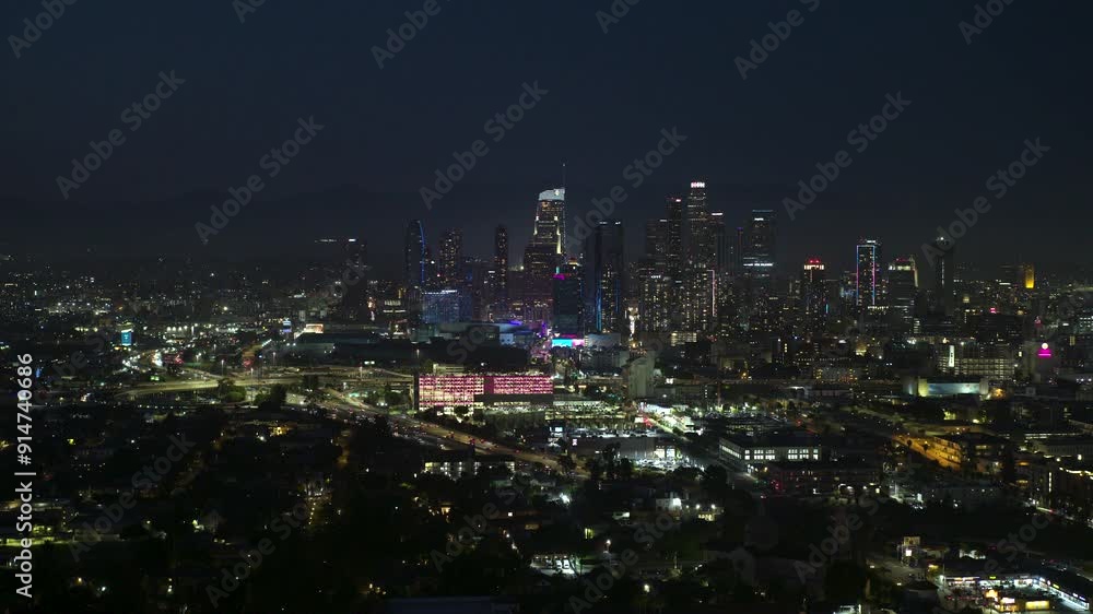 Downtown Los Angeles Sunset Aerial_2024_night_6 Downtown Los Angeles Sunset Aerial_2024_night_6