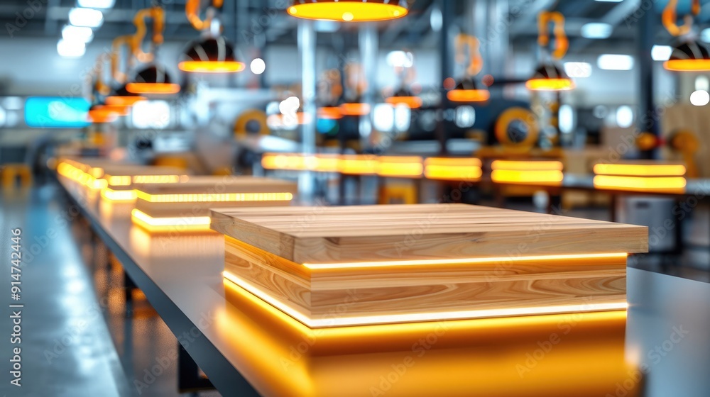 Modern innovative manufacturing factory with advanced technology and illuminated workstations showcasing precision and efficiency. Modern innovative manufacturing factory with advanced technology and illuminated workstations showcasing precision and efficiency.