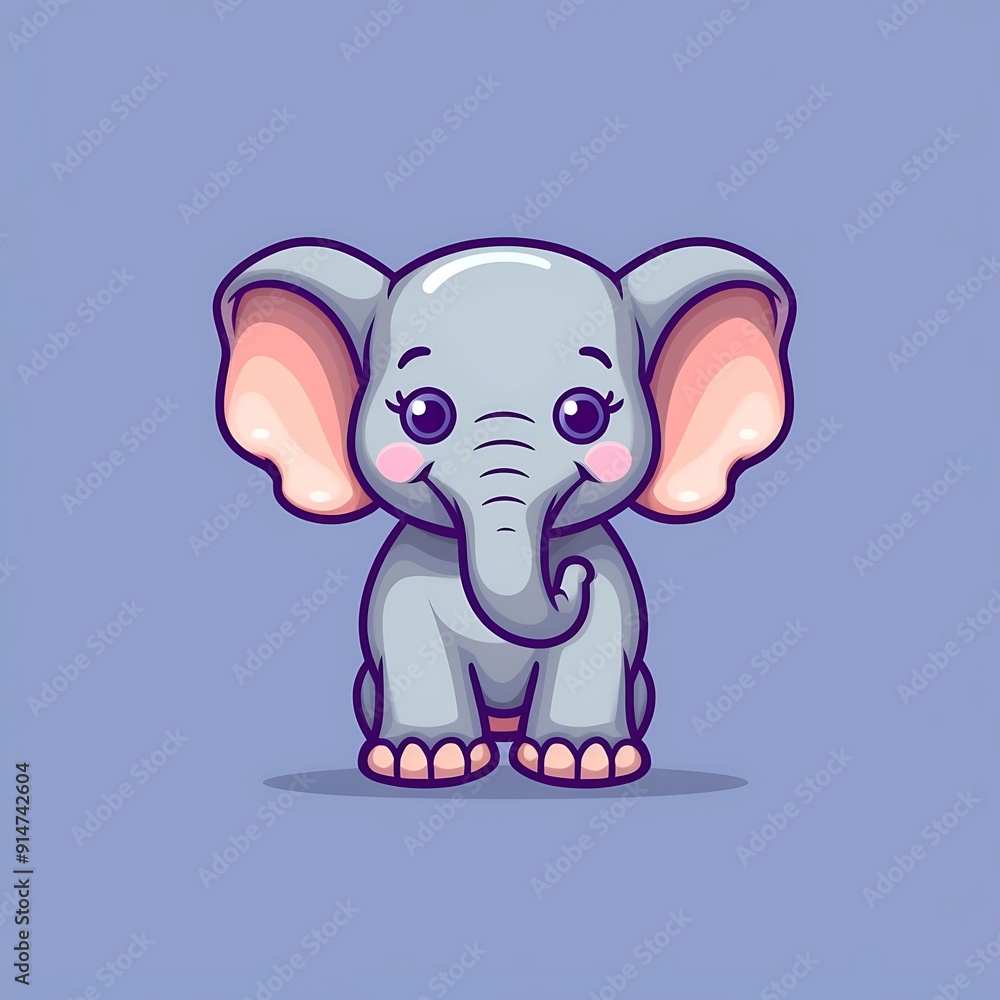 Naklejka premium Cute Cartoon Elephant Illustration