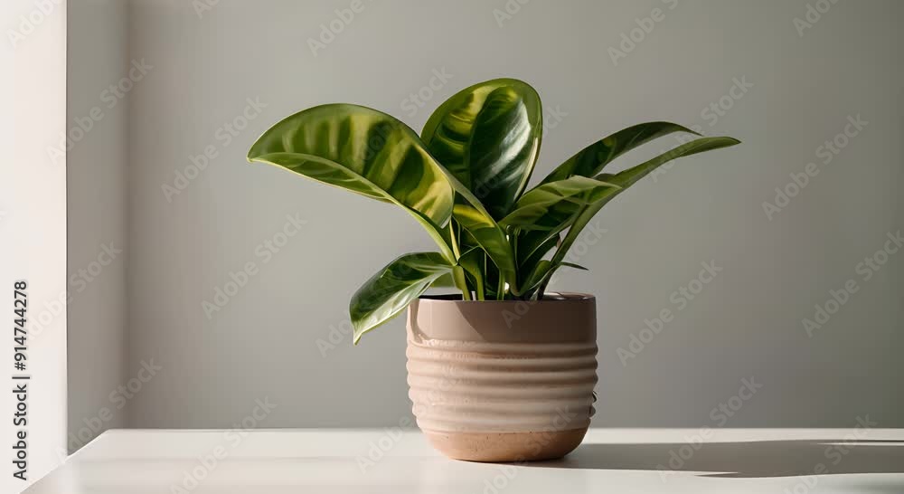 A potted plant in a minimalist home A potted plant in a minimalist home