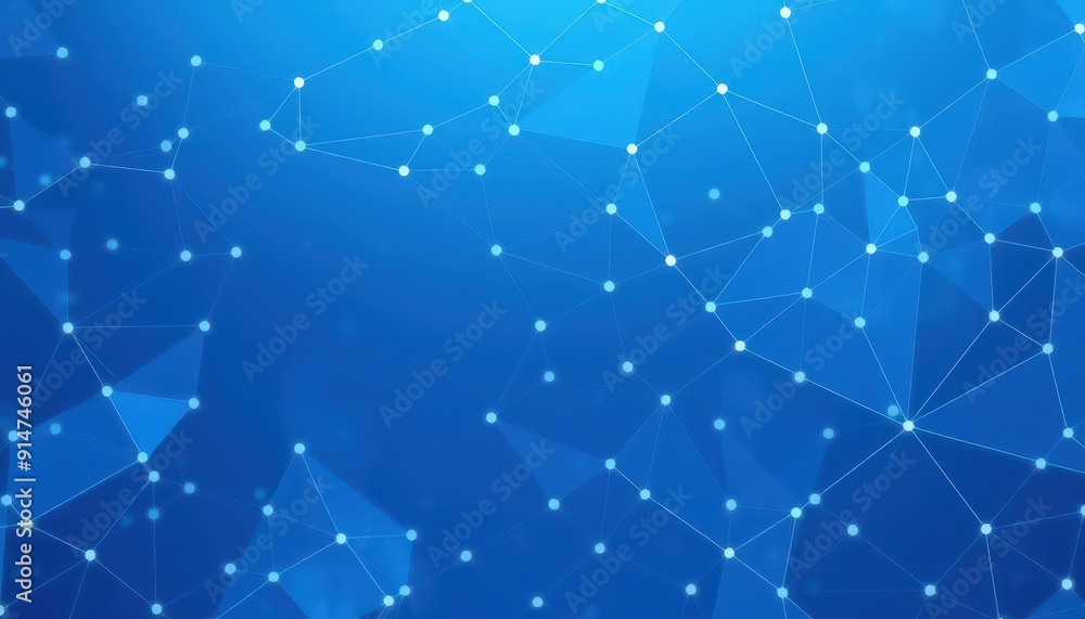 Fototapeta premium Abstract Blue Polygonal Network Background.
