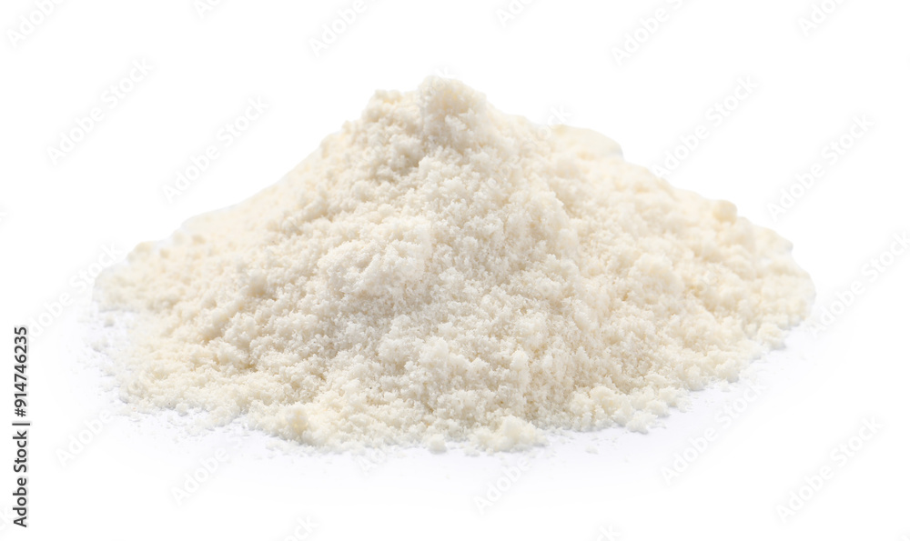 Heap of coconut flour isolated on white Heap of coconut flour isolated on white