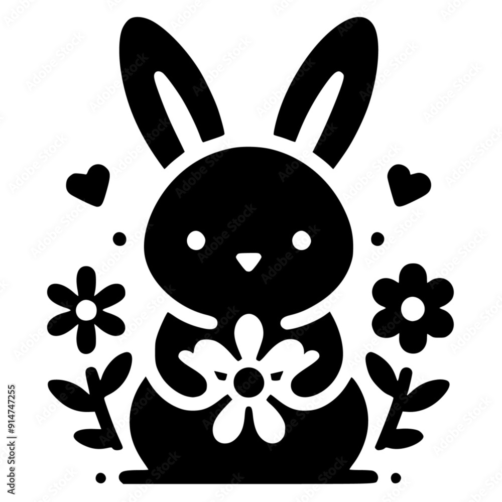 Cute Spring Bunny Vector