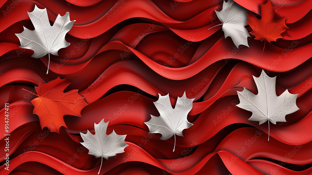 3D abstract red pattern with leaves texture background 3D abstract red pattern with leaves texture background