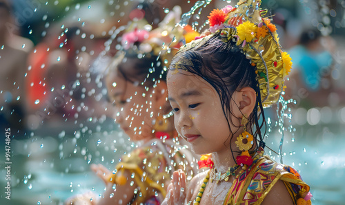 songkran day celebration water festival background