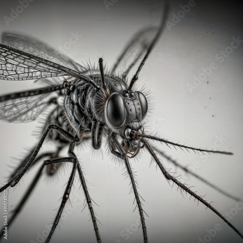 Wallpaper Mural The mosquito's detailed body and legs are prominently displayed, with its proboscis extended as if ready to bite Torontodigital.ca