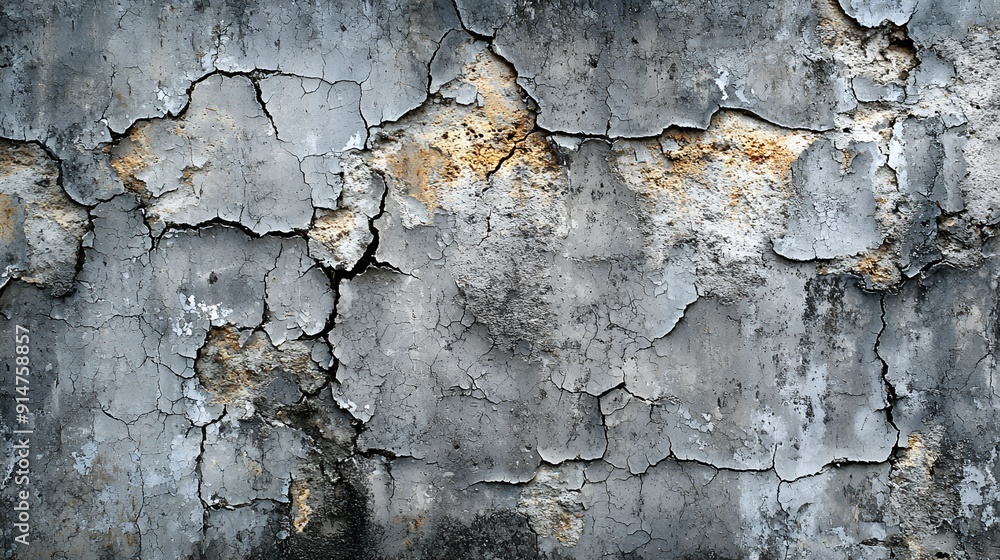 Fototapeta premium Cracked and Weathered Concrete Wall Texture