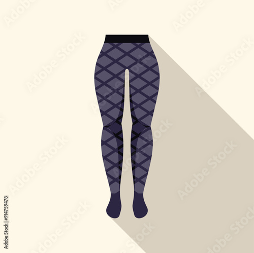 Black tights with rhombus pattern, keeping legs warm during winter season