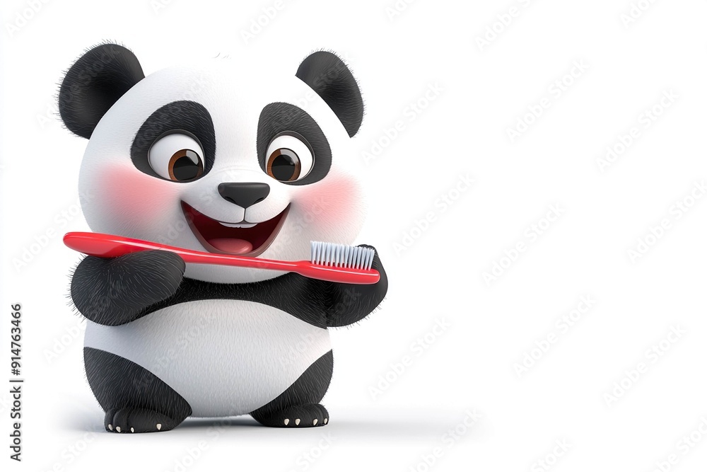 Panda with a toothbrush Panda with a toothbrush