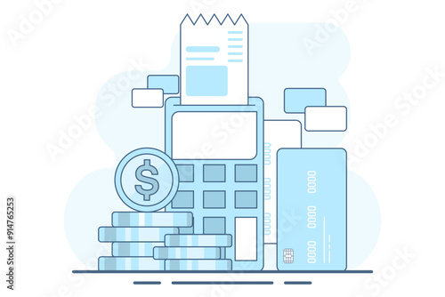 payment card concept, purchase with debit card. Contactless payment system or technology, EMV chip. NFC electronic online transactions and payments with a wireless system. flat vector illustration.