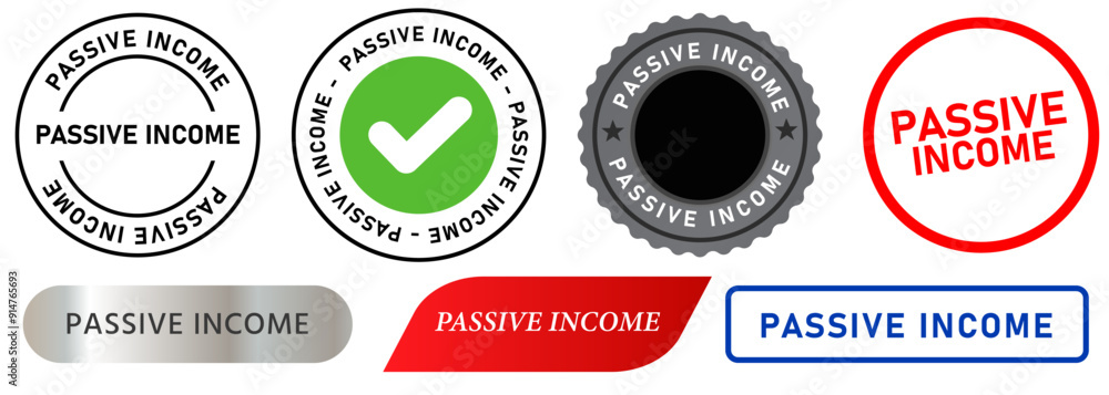 Obraz premium passive income remote freelance job passivity activity design icon collection