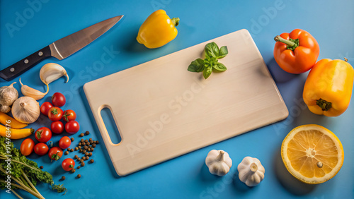 notebook with vegetablesfood, recipe, tomato, paper, cooking, vegetable, book, healthy, notebook, kitchen, menu, fresh, leaf, frame, board, wooden, blank, fruit, ingredient, pepper, vegetables, wood,  photo