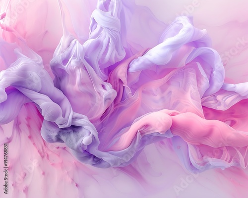 Soft pastel pink and lavender marble ink flowing together in a delicate and dreamy abstract composition.