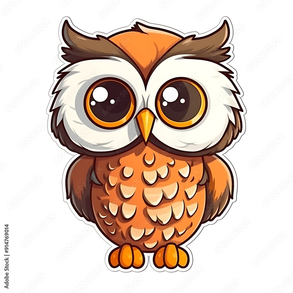 Cute Cartoon Owl With Big Eyes Cute Cartoon Owl With Big Eyes