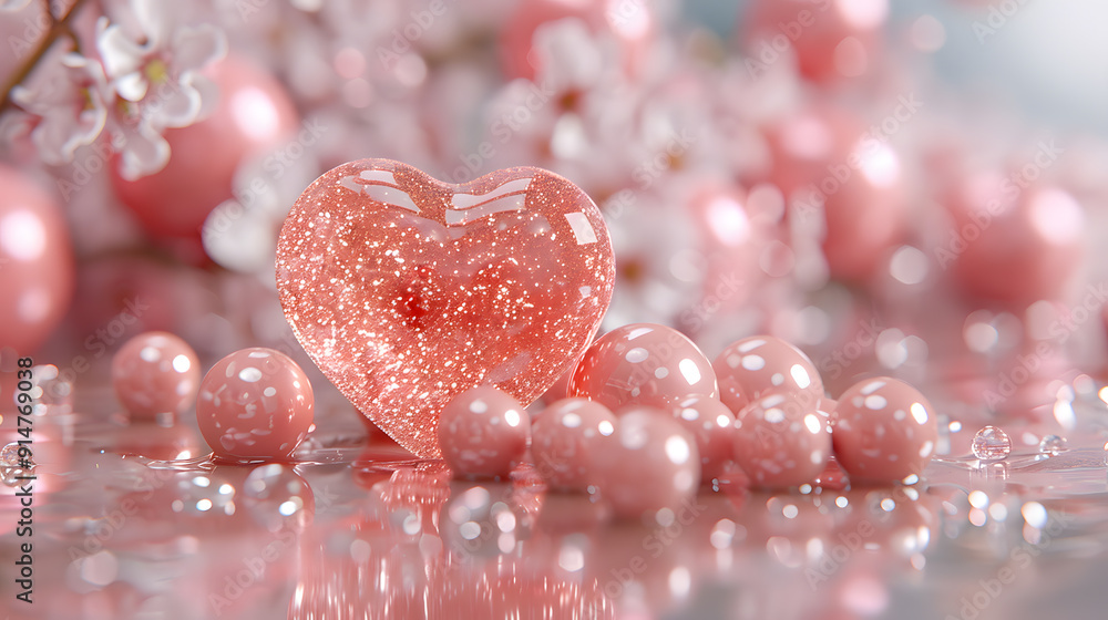Obraz premium Abstract, Love, Valentine's Day or Women's Day. 3D rendering