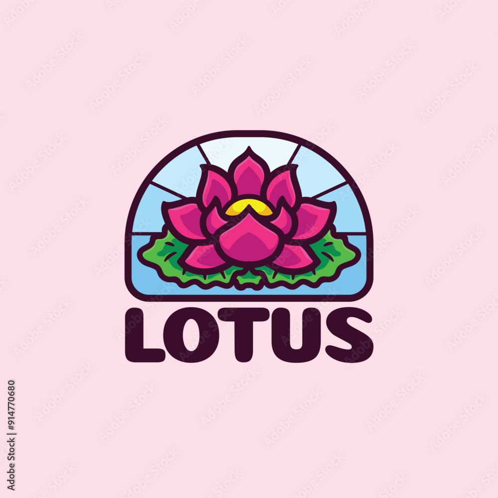 Lotus flower logo cartoon cute vector illustration Lotus flower logo cartoon cute vector illustration