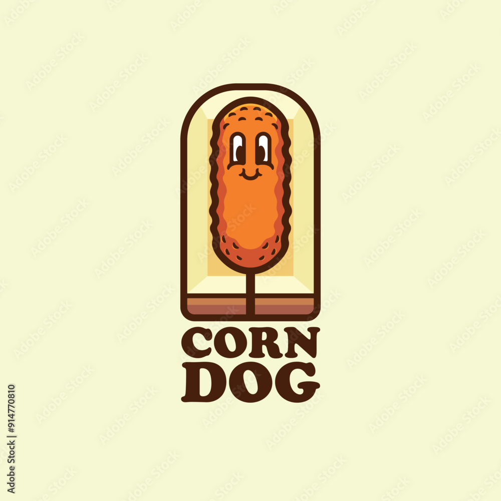 Corndog Korean street food character logo mascot cartoon cute vector illustration Corndog Korean street food character logo mascot cartoon cute vector illustration
