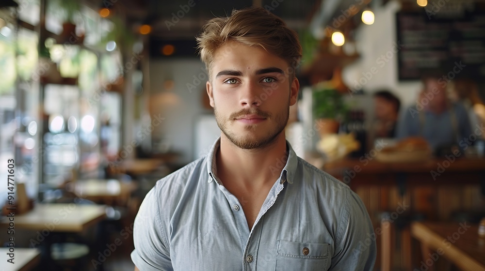 Weve got all your favourite toppings Shot of a handsome young man standing alone inside his restaurant during the day : Generative AI Weve got all your favourite toppings Shot of a handsome young man standing alone inside his restaurant during the day : Generative AI