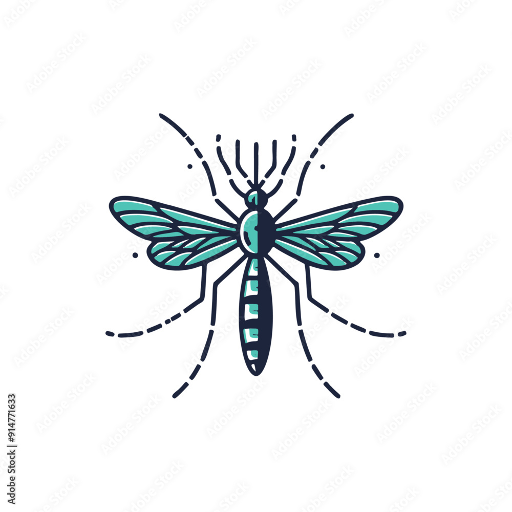 The mosquito's detailed body and legs are prominently displayed, with its proboscis extended as if ready to bite The mosquito's detailed body and legs are prominently displayed, with its proboscis extended as if ready to bite