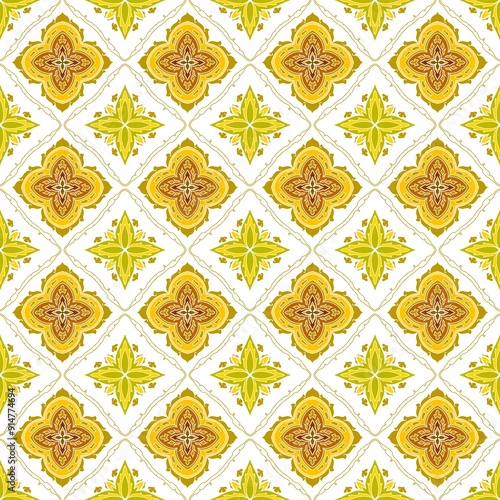 seamless pattern with golden ornament