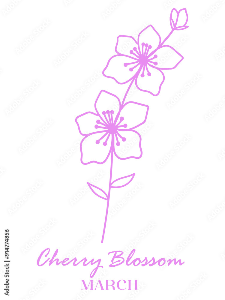 March Purple Birth Flower Vector March Purple Birth Flower Vector