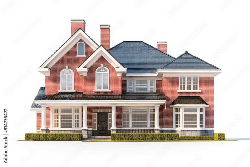 Elegant suburban home with traditional architecture offering a glimpse into comfortable family living Elegant suburban home with traditional architecture offering a glimpse into comfortable family living