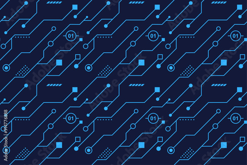 Modern Futuristic Technology Seamless Pattern