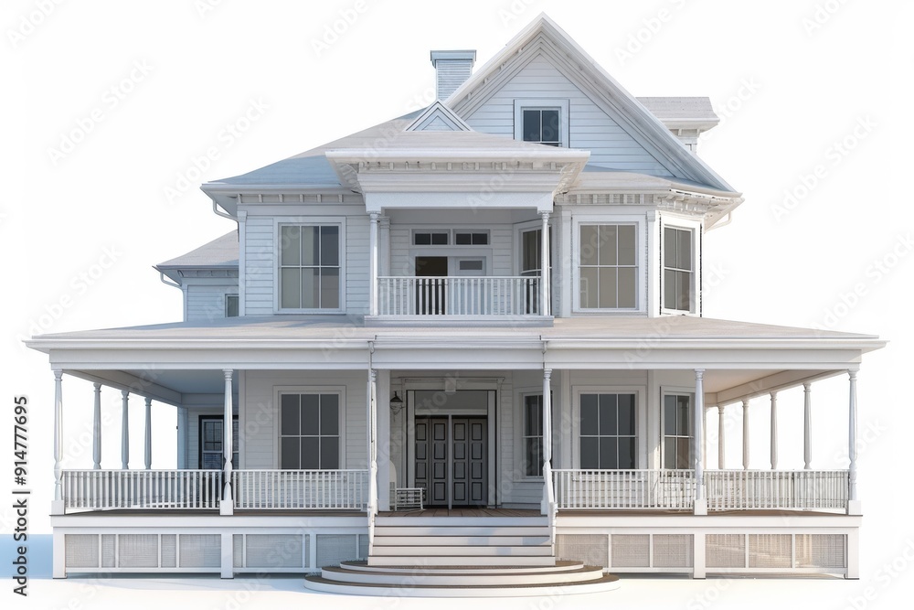 Modern beach house with spacious wrap around porch embodying seaside living elegance Modern beach house with spacious wrap around porch embodying seaside living elegance