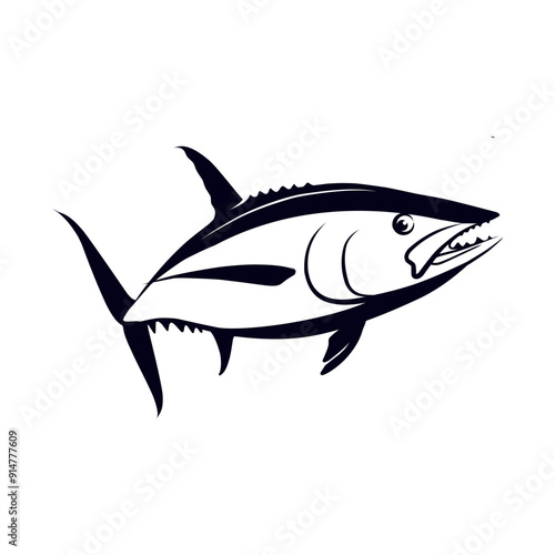 Elegant Tuna Fish Vector Illustration Jump out of the water - Perfect for your fishing activities