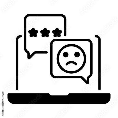 Bad feedback icon in glyph style 