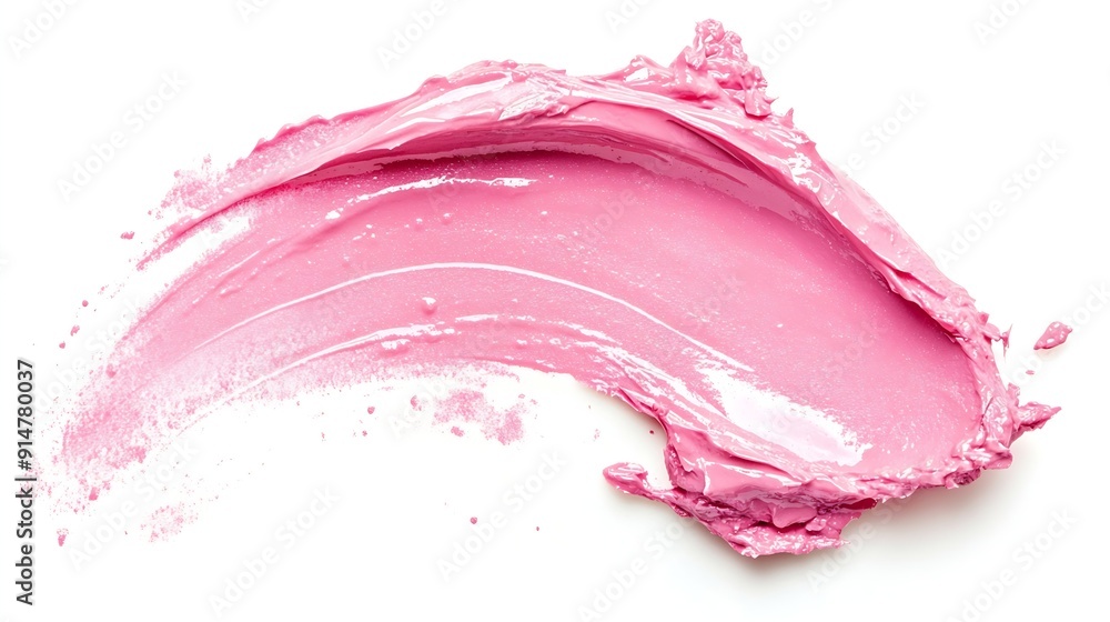 Pink lip gloss texture isolated on white background Smudged cosmetic product smear Makup swatch product sample : Generative AI Pink lip gloss texture isolated on white background Smudged cosmetic product smear Makup swatch product sample : Generative AI