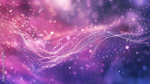 Abstract pink and purple background with stars and bubbles, perfect for beauty and art themes