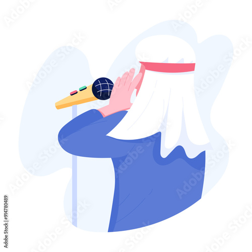Принти на полотні A flat style illustration of prayer call