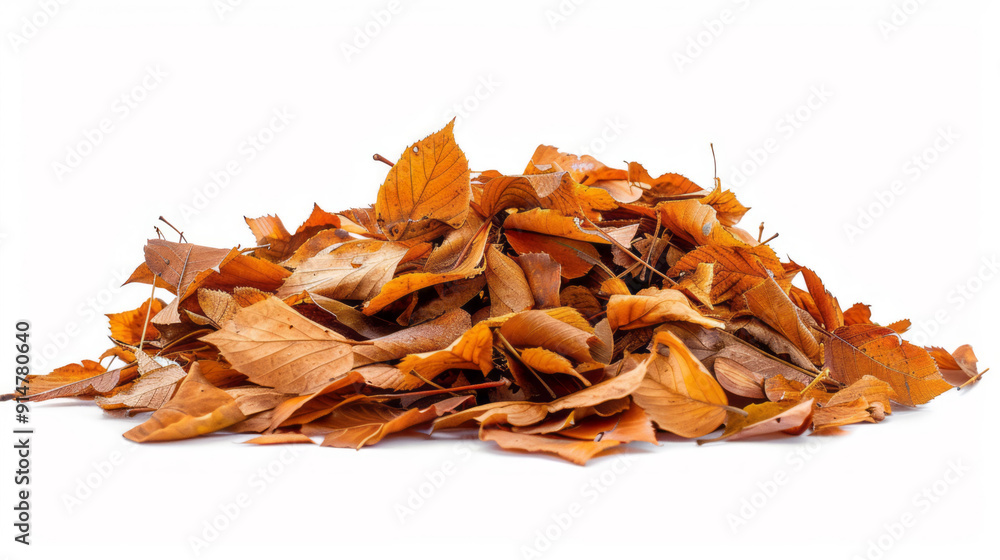 Pile of leaves isolated on a white background. Pile of leaves isolated on a white background.