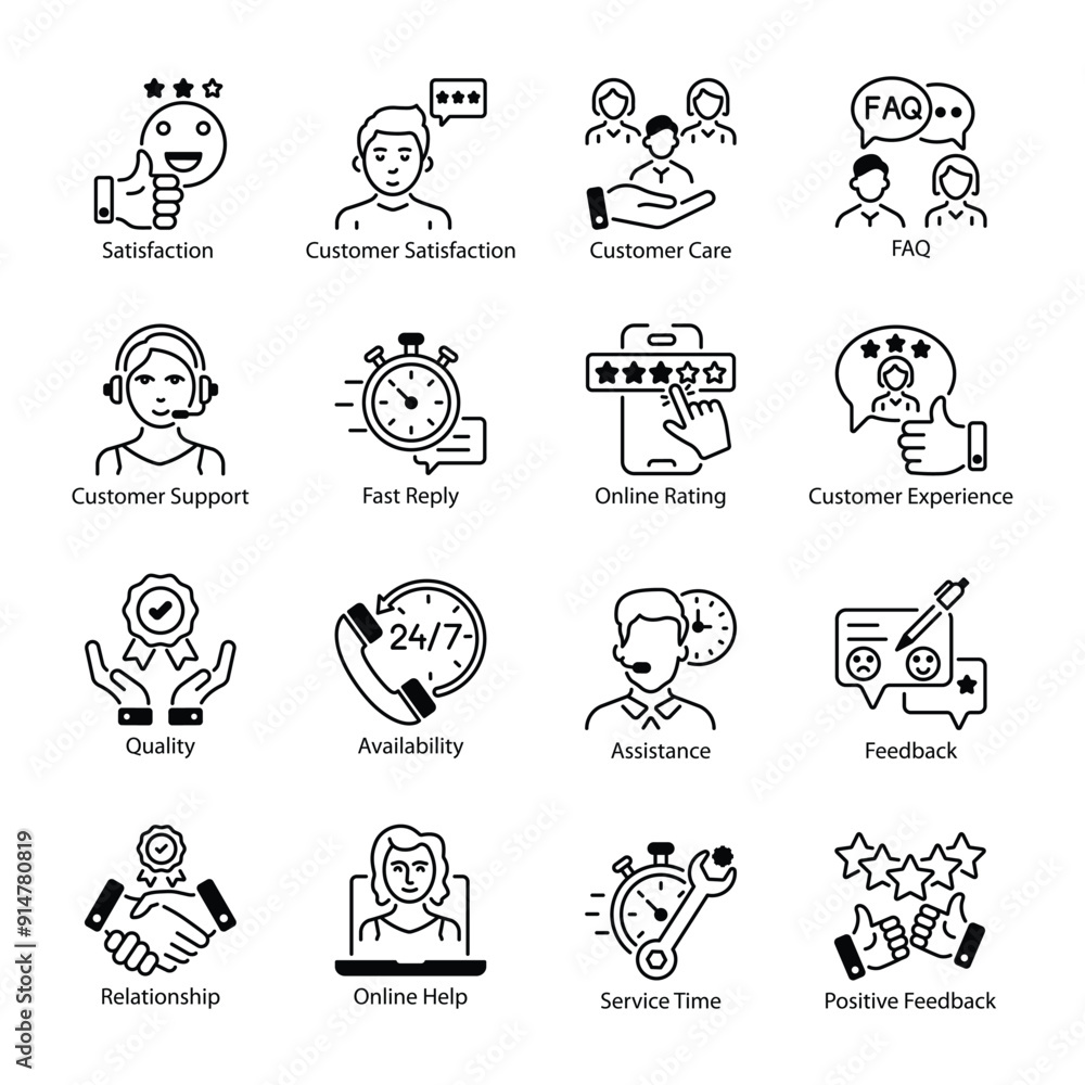Collection of Customer Support Line Icons
Collection of Customer Support Line Icons