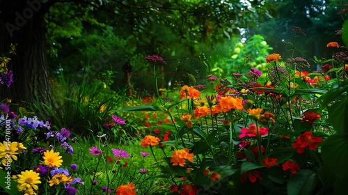 Vibrant Summer Garden Scene