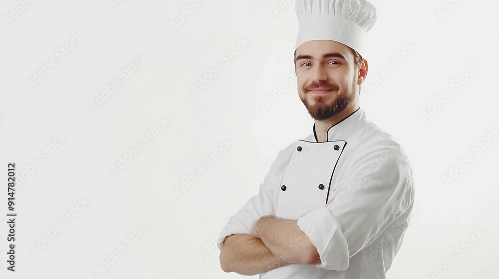 Male cook isolated on the white background : Generative AI Male cook isolated on the white background : Generative AI