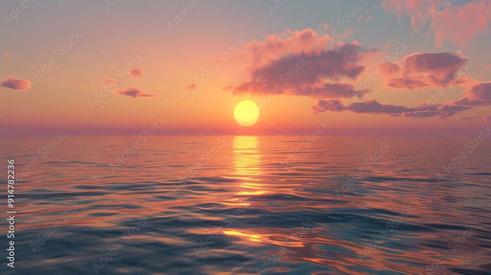 Peaceful Sunset Over the Ocean Peaceful Sunset Over the Ocean