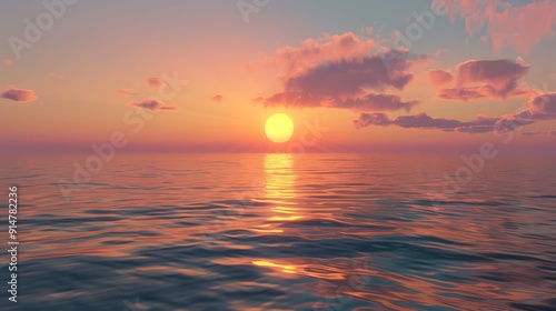 Peaceful Sunset Over the Ocean