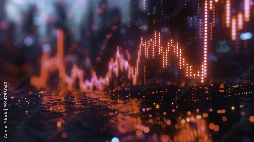 Fototapeta premium Red Market Data