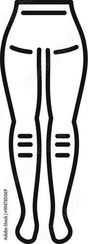 Line icon of compression stockings helping to prevent blood clots