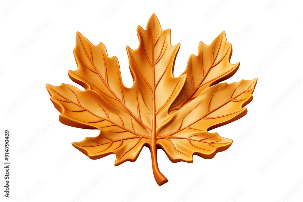 Fototapeta premium A leaf with a brown stem and veins