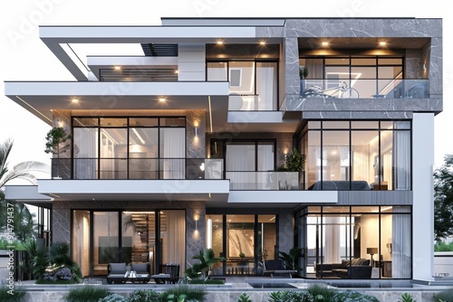 High end residential complex with multiple balconies and modern design providing luxury urban accommodations