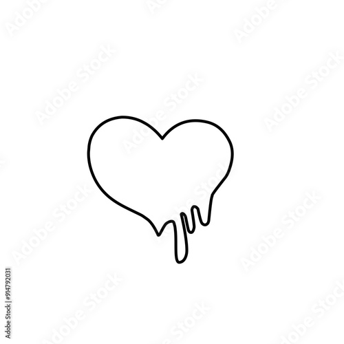 melting heart line icon